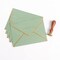 50 Pack A7 Envelopes 5 x 7 Card Envelopes Self-Adhesive V Flap Envelopes with Gold Border for Office, Wedding Gift Cards, Invitations, Graduation, Baby Shower, Parties (Sage Green)